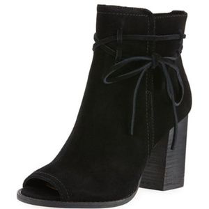 Splendid Rihana Peep-toe Suede Bootie in Black